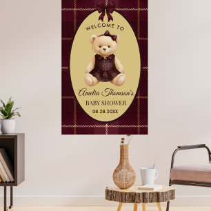 Chic eleganter Teddy-Bär-Baby-Party  Poster