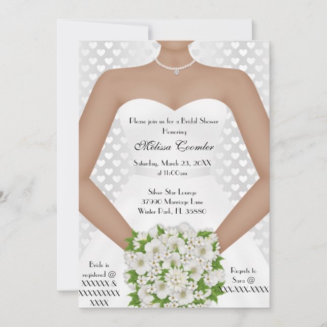 Chic Elegantes White Modern Day Brautparty Einladu Einladung (Vorderseite)