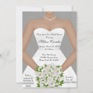 Chic Elegantes White Modern Day Brautparty laden e Einladung