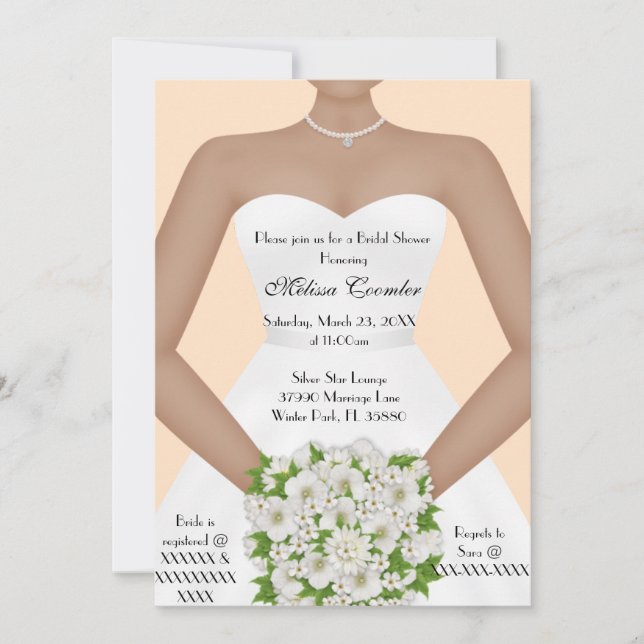 Chic Elegantes White Modern Day Brautparty laden e Einladung (Vorderseite)