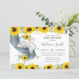Chic Elephant Sonnenblume Blütenbaby Duschmädchen Einladung