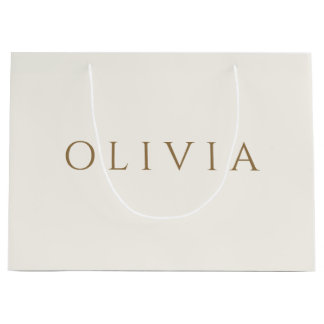 Chic Elfenbein minimalistisch monogramm großes Ges Große Geschenktüte