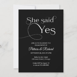 Chic Elle Dit Oui Engagement Partie Invitation