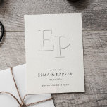Chic Embossed Look Photo Wedding Save the date<br><div class="desc">Announce your special day with this chic monogram photo Save the Date card. This sophisticated design features large embossed-style initials at the top,  creating a timeless and luxurious look. The clean layout is paired with a beautiful engagement photo on the back,  making it both personal and stylish.</div>
