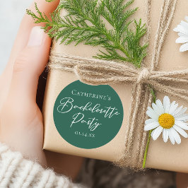 Chic Emerald Green Bachelorette Party Personalized Runder Aufkleber