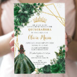 Chic Emerald Green Blume Floral Quinceañera Einladung<br><div class="desc">Personalisieren Sie diese hübsche smaragdgrüne Blumenladen Quinceañera / Sweet 16 Geburtstag Einladung einfach und schnell. Klicken Sie einfach auf die Schaltfläche "Weitere Einstellungen", um die Texte zu bearbeiten, Schriftart und Schriftart zu ändern. Mit einem Mädchen gekleidet in einem schönen smaragdgrünen Kleid, schick smaragdgrünen Blume und Schmetterlinge. Matching-Elemente im Speicher verfügbar....</div>