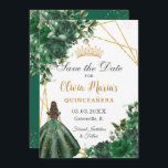 Chic Emerald Green Blume Princess Quinceañera Save The Date<br><div class="desc">Personalisieren Sie diesen hübsch smaragdgrünen Blumenstrauß Quinceañera / Sweet 16 Geburtstag Save the Date einfach und schnell. Klicken Sie einfach auf die Schaltfläche "Weitere Einstellungen", um die Texte zu bearbeiten, Schriftart und Schriftart zu ändern. Mit einem Mädchen gekleidet in einem schönen smaragdgrünen Kleid, schick smaragdgrünen Blume und Schmetterlinge. Matching-Elemente im...</div>