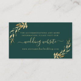 Chic Emerald Green Golden Foliage Webseite Begleitkarte