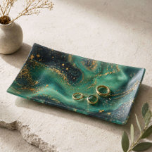 Chic Emerald Green Malachite Gold Glitzer Designer