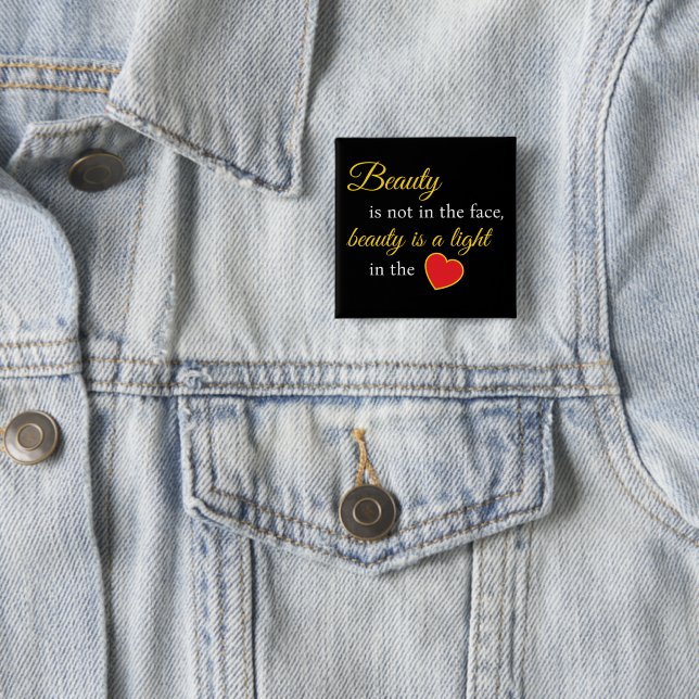 Chic & Empowerment - Square Beauty Quote Button (Beispiel)