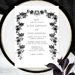 Chic Enchaning Black Botanical Garlands Wedding Einladung<br><div class="desc">Freuen Sie sich auf diese elegante, weiße und schwarze Hochzeitseinladung mit wunderschönen handgezeichneten botanischen Garnelen in schwarzem Rahmen. Möglichkeit, alle Textabschnitte zu ändern und an Ihre Bedürfnisse anzupassen. Einfach zu füllen Vorlage. Elegantes, romantisches und stimmungsvolles Design. Bei Bedarf können Sie die Schaltfläche "Tool zum Bearbeiten verwenden" am Ende der Textfelder...</div>