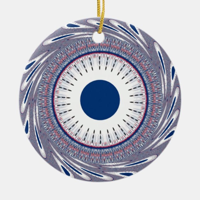 Chic Energetic Eye Design: Ein mesmerisierendes Mu Keramikornament (Vorne)