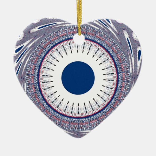 Chic Energetic Eye Design: Ein mesmerisierendes Mu Keramikornament (Vorne)