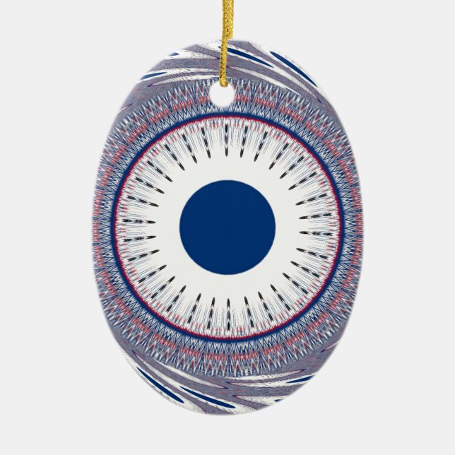 Chic Energetic Eye Design: Ein mesmerisierendes Mu Keramikornament (Vorne)