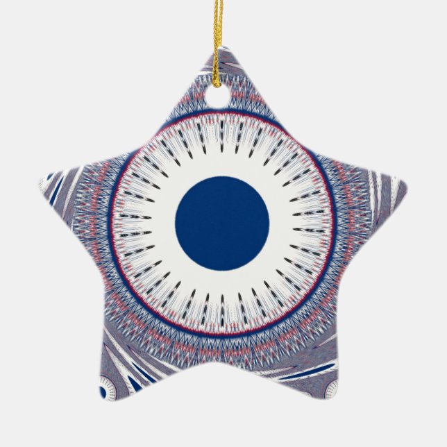 Chic Energetic Eye Design: Ein mesmerisierendes Mu Keramikornament (Vorne)