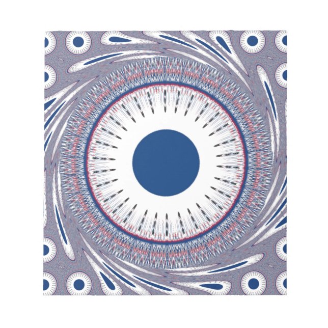 Chic Energetic Eye Design: Ein mesmerisierendes Mu Notizblock (Vorderseite)