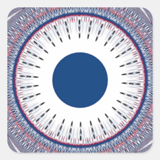 Chic Energetic Eye Design: Ein mesmerisierendes Mu Quadratischer Aufkleber (Vorderseite)