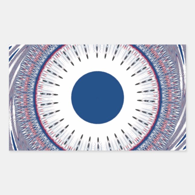 Chic Energetic Eye Design: Ein mesmerisierendes Mu Rechteckiger Aufkleber (Vorderseite)