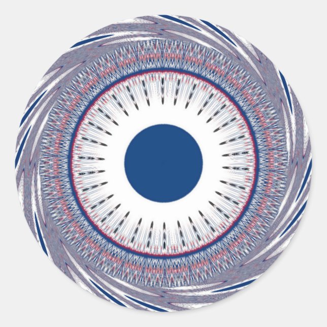 Chic Energetic Eye Design: Ein mesmerisierendes Mu Runder Aufkleber (Vorderseite)