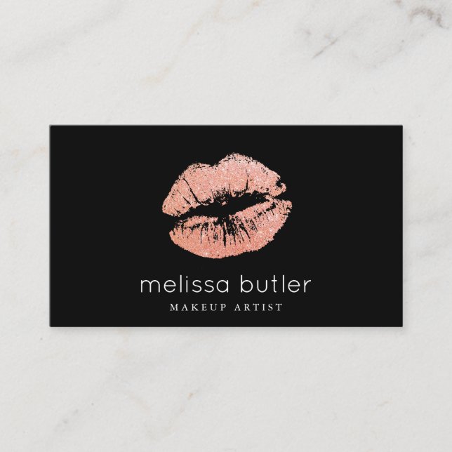 Chic erröten rosa LippenMaskenbildner Visitenkarte (Vorderseite)