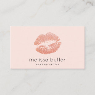 Chic erröten rosa LippenMaskenbildner Visitenkarte