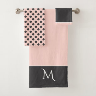 Chic erröten und graues Bad-Tuch-Set Badhandtuch Set