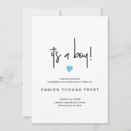 Chic Es ist eine junge Geburtserklärung Tiny Blue  Einladung