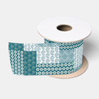Chic Ethnic Imitats Patchwork Pattern, Aquamarin u
