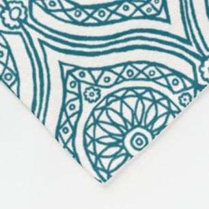 Chic ethnisches Ogee Muster in aquamarinem auf Fleecedecke