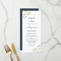 Chic Eucalyptus Foliage Dark Blue White Wedding
