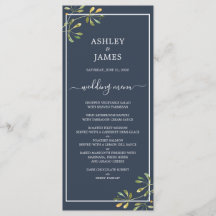 Chic Eucalyptus Green Navy Blue Botanical Wedding