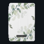 Chic Eucalyptus Monogram iPad Mini Hülle<br><div class="desc">Dieses Aquarell Eukalyptus Gründesign mit Ihrem Namen personalisieren.</div>