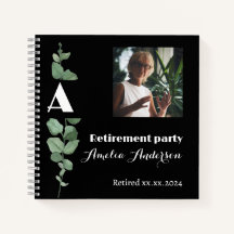 Chic eucalyptus photo retraite noir livre d'invité