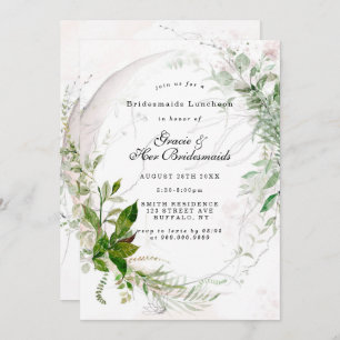 Chic Eucalyptus Pink Bridesmaids Invitations de dé