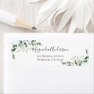Chic Eucalyptus Wedding Rücksendeadresse