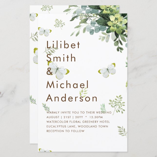 Chic Eukalyptus Greenerity Blätter Emerald Wedding (Vorne/Hinten)