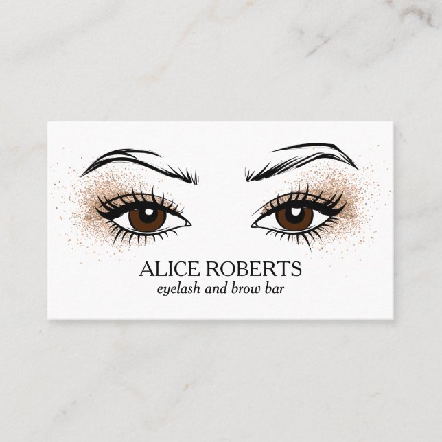 Chic Eyelash Extension Brow Bar macht Künstler Visitenkarte (Vorderseite)