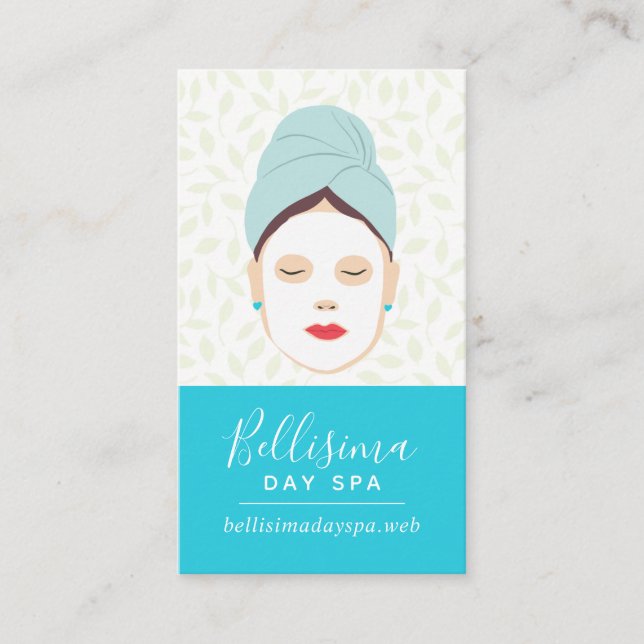 Chic Facial Wellness-Center Lady Business Card Visitenkarte (Vorderseite)