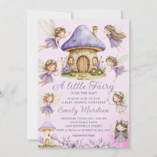 Chic Fairy Lila niedliche Blumengartendusche Einladung