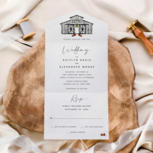 Chic Fall Grange   Invitation de mariage tout en u