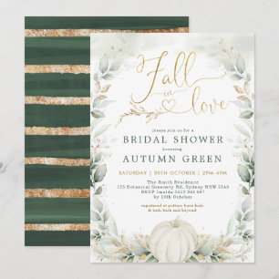 Chic Fall in Liebe Pumpkin Greenery Brautparty Einladung