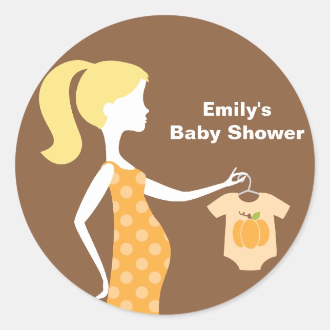 Chic Fall Mama-to-Be-Aufkleber Runder Aufkleber (Vorderseite)