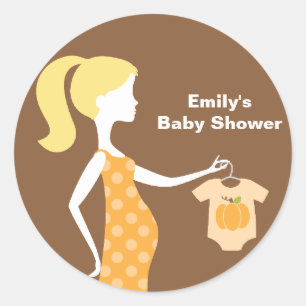 Chic Fall Mama-to-Be-Aufkleber Runder Aufkleber