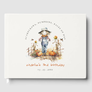 Chic Fall Pumpkin Scarecrow Harvest Kindergeburtst Gästebuch