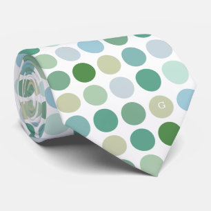 Chic farbenfrohe grüne Polka-Punkte Muster Monogra Krawatte