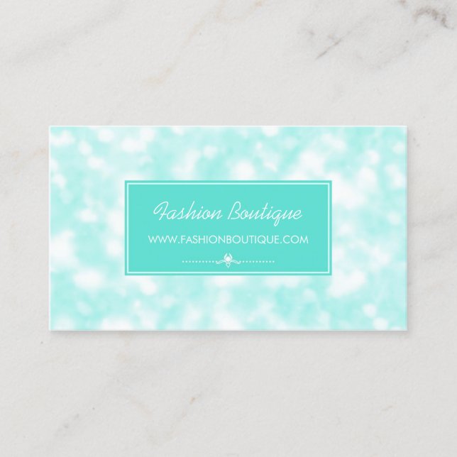 Chic Fashion Boutique Elegant Mint Bokeh Visitenkarte (Vorderseite)
