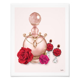 Chic Fashion Rose Gold Parfüm Flaschenohrringe Fotodruck