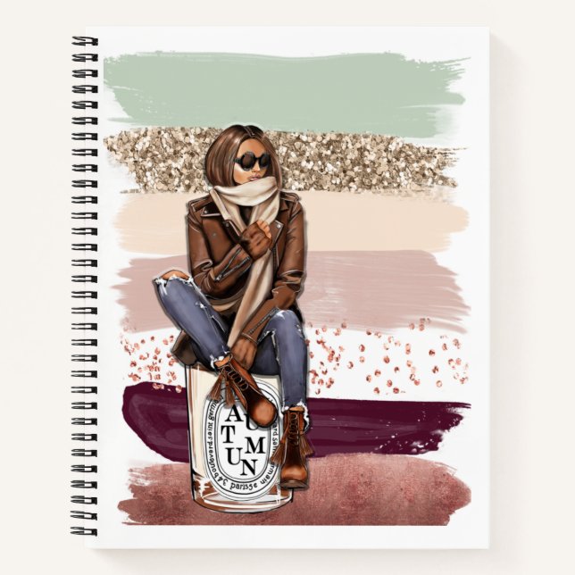 Chic Fashion Woman Notebook - Stilvolles Journal Notizbuch (Vorderseite)