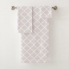 Chic Fast Mauve Big Moraccan Quatrefoil Muster Badhandtuch Set