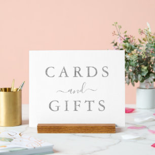 Chic Faux Argent Foil Cartes de mariage et cadeaux
